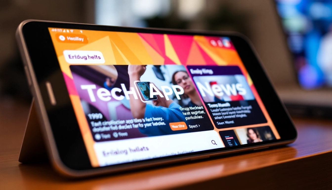Stay updated with Tech App News headlines on a modern smartphone screen showing latest app